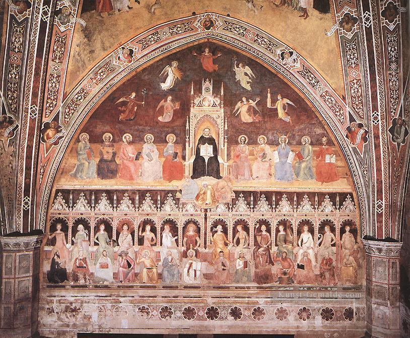 Triumph von St Thomas und Allegorie der Wissenschaften Quattrocento Maler Andrea da Firenze Ölgemälde